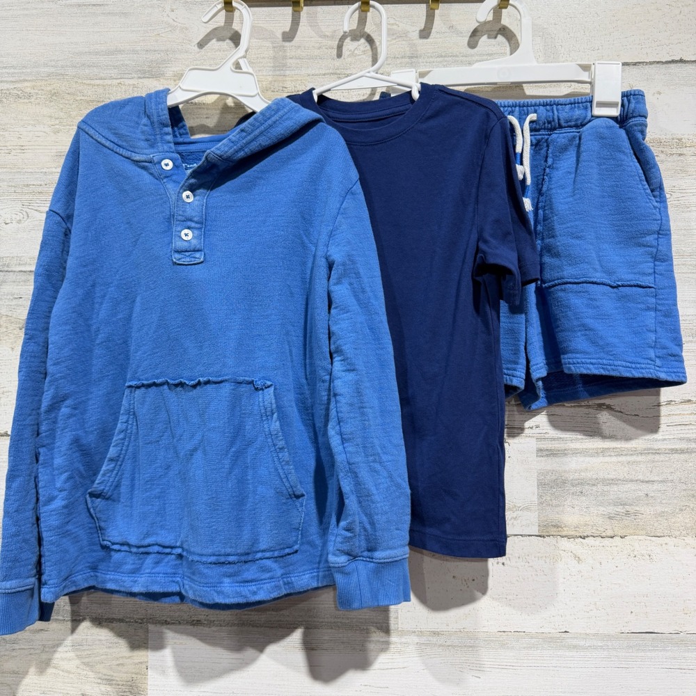 Cat & Jack Wonder Nation Bundle Boys S 6/7 Blue Hoodie Tee Shorts Casual